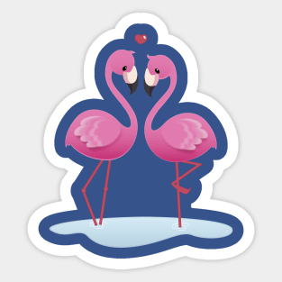 Pink Flamingo Love Sticker